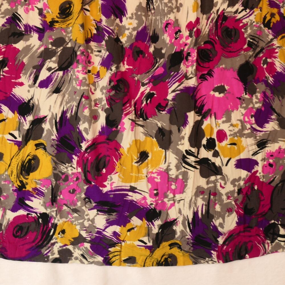 Kohls Floral Dress Womens Large Multicolor Fit Flare Knee Length Flutter Sleeve - Picture 5 of 12